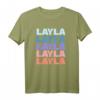Funny Modern Repeated Text Design Layla T-Shirt  Stylisches Damen T-Shirt mit Name, modernes Design & langlebiger Schnitt