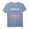 Funny Modern Repeated Text Design Layla T-Shirt  Stylisches Damen T-Shirt mit Name, modernes Design & langlebiger Schnitt