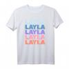 Funny Modern Repeated Text Design Layla T-Shirt  Stylisches Damen T-Shirt mit Name, modernes Design & langlebiger Schnitt