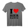 Rotes Herz Ich Liebe Bierkönig T-Shirt  Klassisch geschnitten, perfekt für Bierliebhaber und Fans des Bierkönigs
