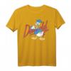 HapBunny Donald Duck Red Cursive Text Logo Portrait T-Shirt - Offiziell lizenzierte Mickey & Friends Kleidung für Disney-Fans