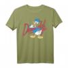 HapBunny Donald Duck Red Cursive Text Logo Portrait T-Shirt - Offiziell lizenzierte Mickey & Friends Kleidung für Disney-Fans