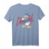 HapBunny Donald Duck Red Cursive Text Logo Portrait T-Shirt - Offiziell lizenzierte Mickey & Friends Kleidung für Disney-Fans