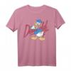 HapBunny Donald Duck Red Cursive Text Logo Portrait T-Shirt - Offiziell lizenzierte Mickey & Friends Kleidung für Disney-Fans