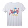 HapBunny Donald Duck Red Cursive Text Logo Portrait T-Shirt - Offiziell lizenzierte Mickey & Friends Kleidung für Disney-Fans