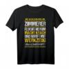 Zimmermann T-Shirt mit Humor - Warnung: Flucht, Krach & Werkzeugwurf - Perfektes Geschenk für Zimmerer & Bauhandwerker