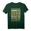 Zimmermann T-Shirt mit Humor - Warnung: Flucht, Krach & Werkzeugwurf - Perfektes Geschenk für Zimmerer & Bauhandwerker